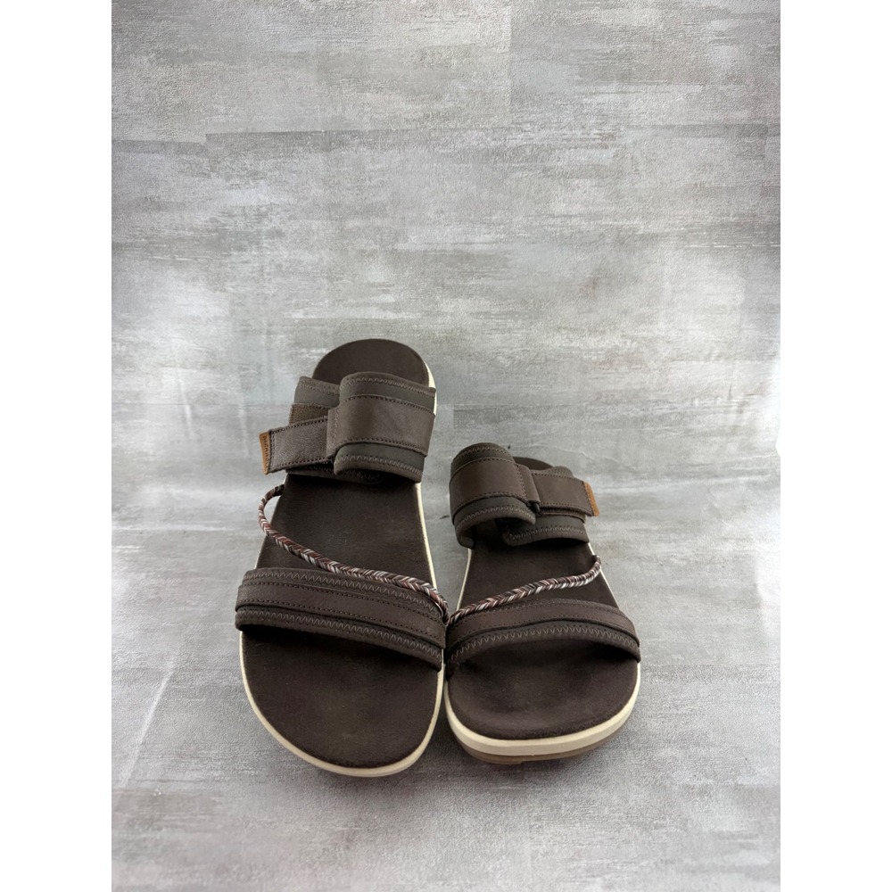 Merrell Bracken Brown Leather Slide Sandals Women Sz 9 J008400 Performance Shoes